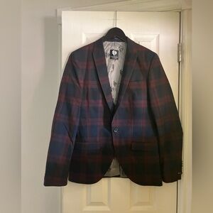 Twisted Tailor Plaid Suit Jacket